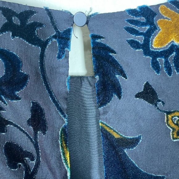 Carolina Belle Montreal Womens Tunic Style Dress Size 4 Black Blue Velvet Floral - Picture 6 of 7